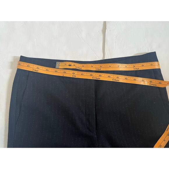 Women's Sandro Navy w Silver Metallic Stripped Threads Pants Size 40/ US 8 - Picture 7 of 11